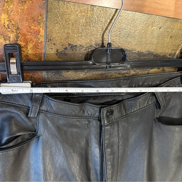 ZEBRA Vtg 100% Leather Pants-Black-Women Size 8/10 Lined-Made in Canada - Picture 4 of 8